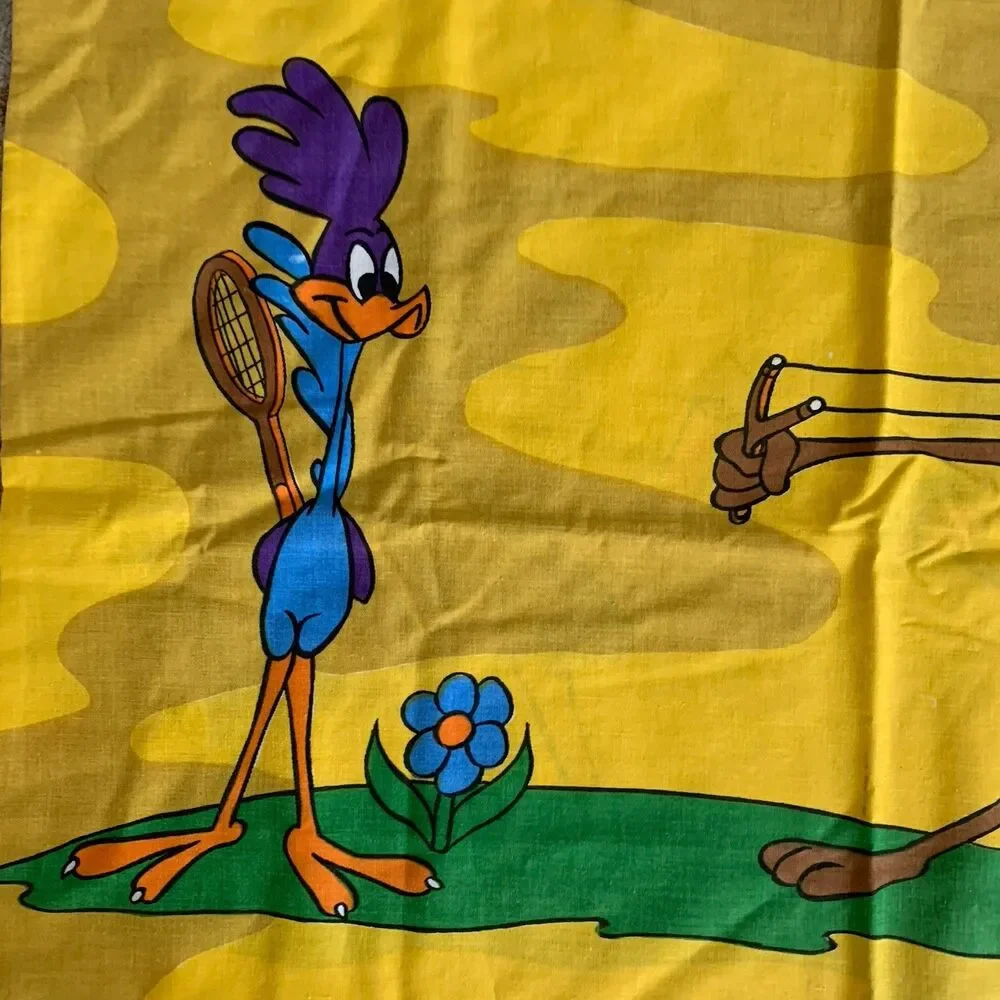 Vintage 1990s Warner Bros Road Runner & Wild E. Coyote 1 Pillowcase No Iron USA